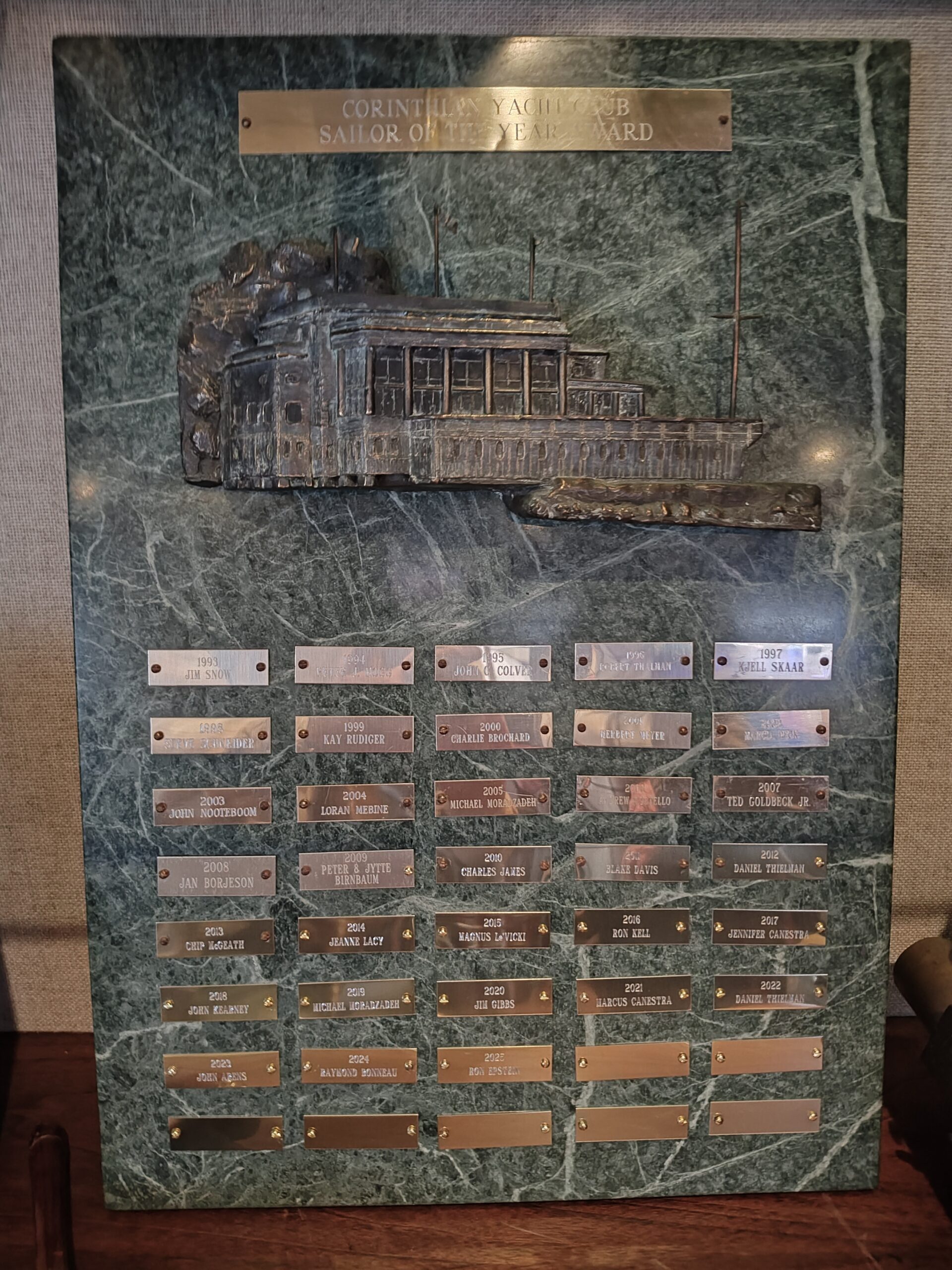 Sailor of the year Award Plaque Resorted and updated.